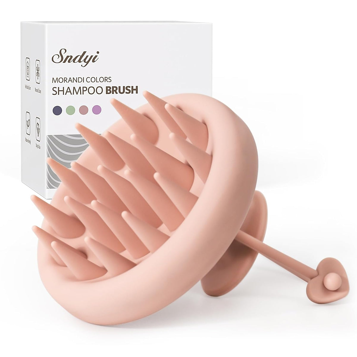 Silicone Scalp Massager Shampoo Brush, Hair Scrubber with Soft Silicone Bristles, Scalp Scrubber/Exfoliator for Dandruff Removal, Wet Dry Scalp Brush for Hair Growth & Scalp Care, Pink