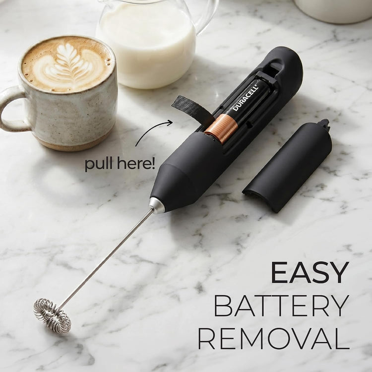 Milk Frother Handheld, Drink Mixer Wand, Stirrer - Black