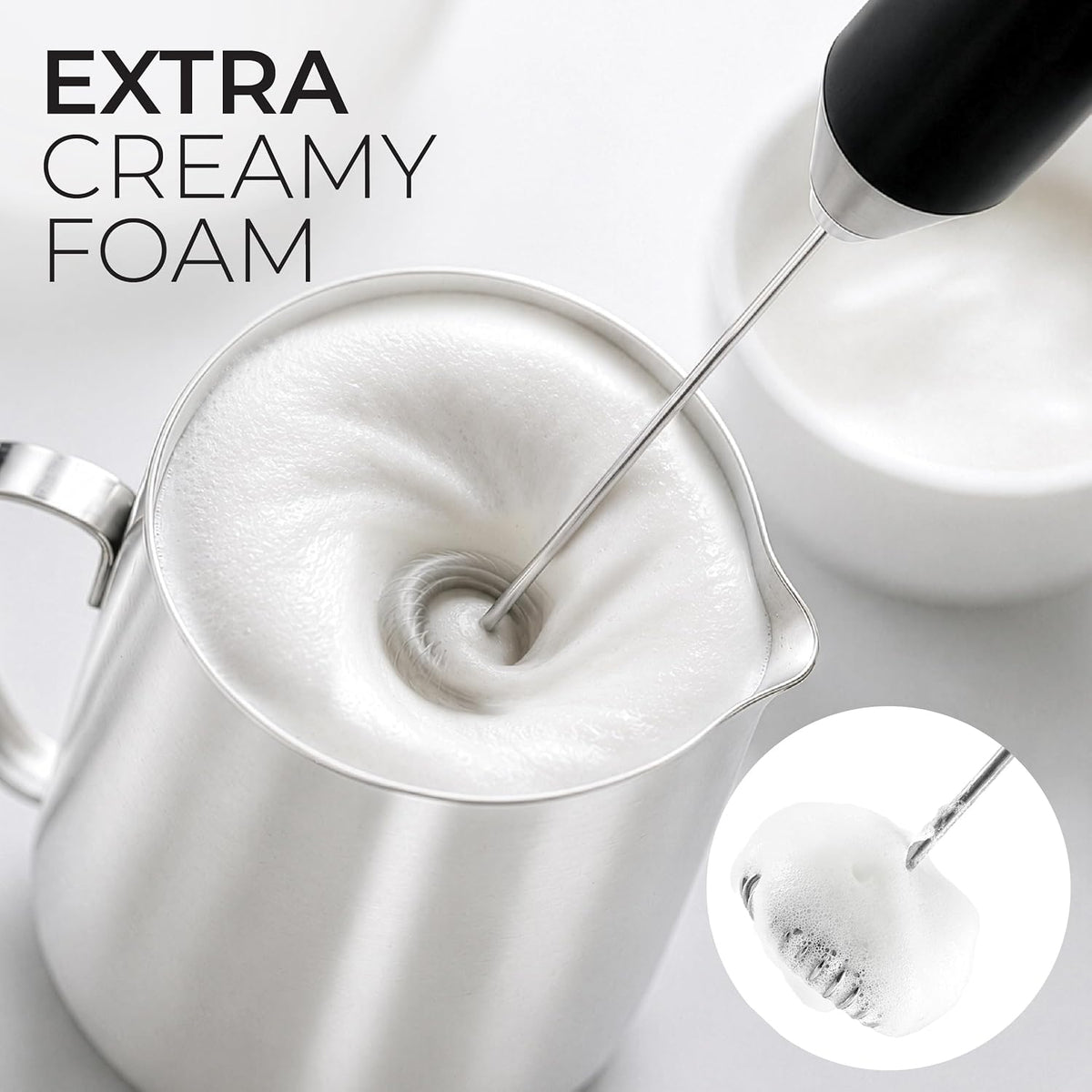 Handheld milk frother