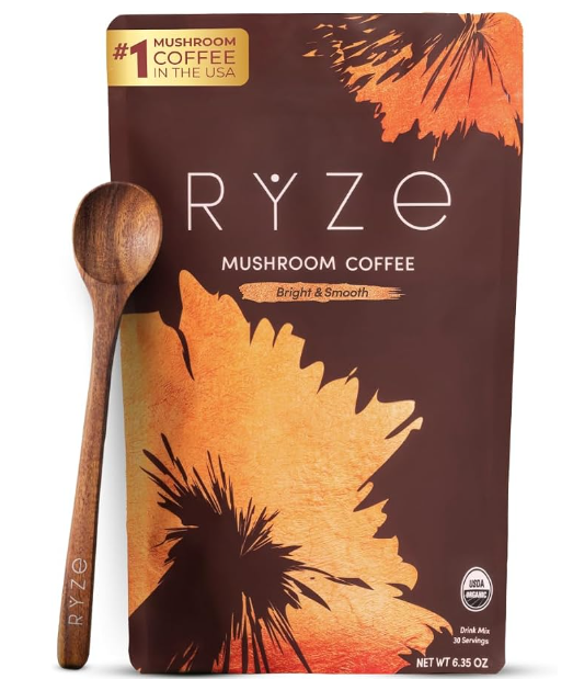 RYZE Organic Mushroom Coffee, 30 Servings