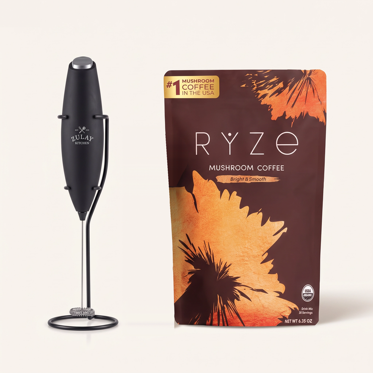 RYZE Mushroom Coffee + Milk Frother Set